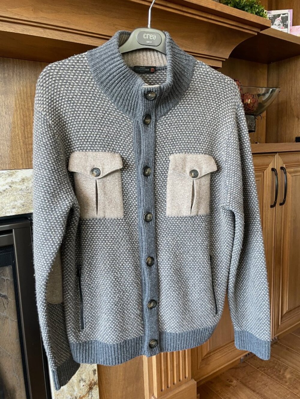 Corneliani Italy Heavy Wool Cashmere Knit Jacket Cardigan Pockets L / 50
